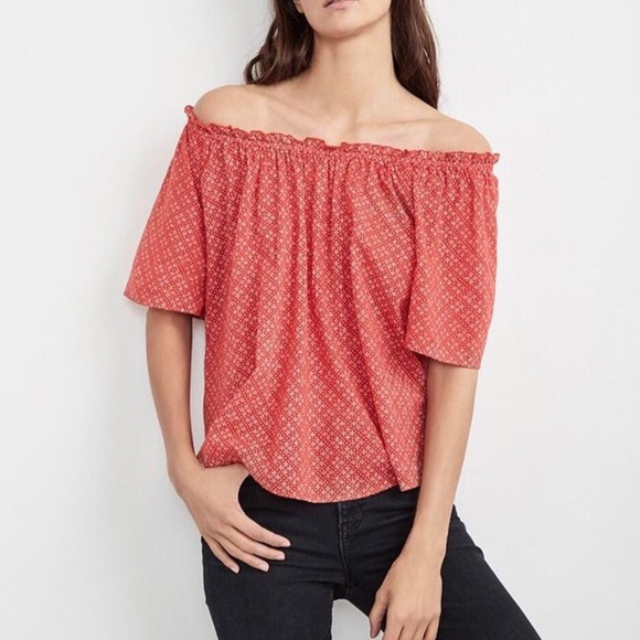 💄🆕 Velvet by G&S ✦ Bertie Off Shoulder Top ✦Red - Picture 3 of 8